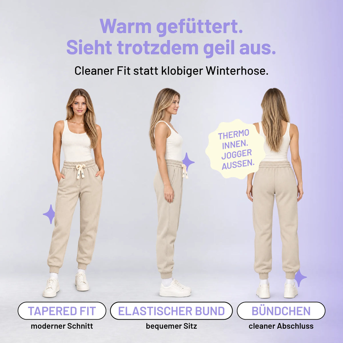 Gefütterte Thermo-Jogginghose – ideal für kalte Gassirunden