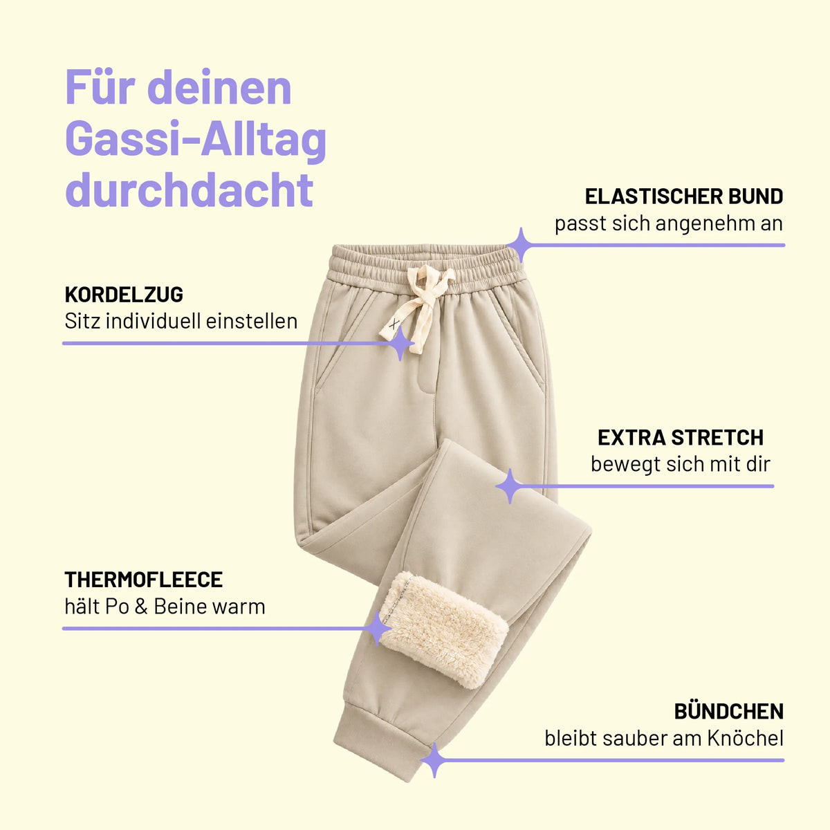 Gefütterte Thermo-Jogginghose – ideal für kalte Gassirunden